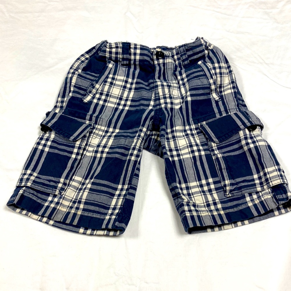 Lands’ End boys blue checkered shorts size 6